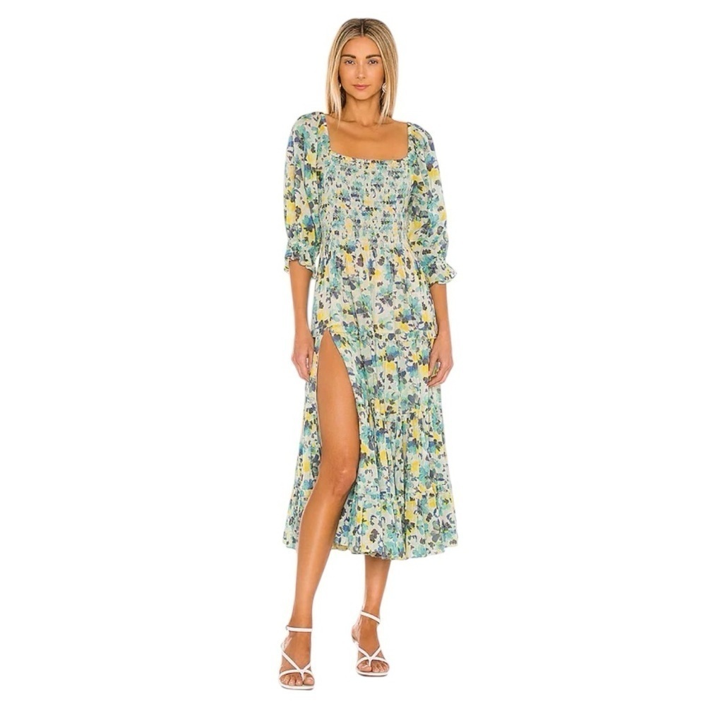 LoveShackFancy x Revolve - Floral Print Capri Dress in Acai Berry Sz XS